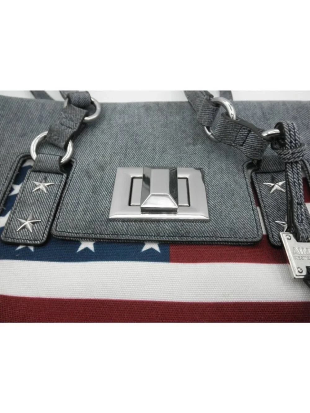 Aimee Kestenberg Hope for Warriors U.S.A. Flag Denim Shoulder Bag NEEDS WASHING! - Picture 6 of 16